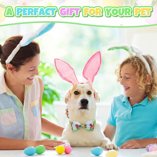 120-Piece Easter Dog Bandanas & Bow Ties Set – Colorful Pet Accessories