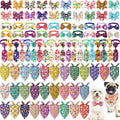 120-Piece Easter Dog Bandanas & Bow Ties Set – Colorful Pet Accessories